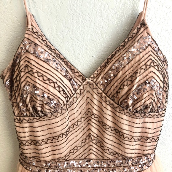 Sequined Light Pink Formal Dress - Picture 2 of 3